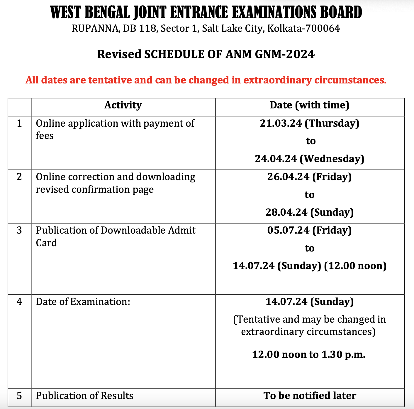 www.wbjeeb.nic.in Wb Anm Gnm Nursing Admit card, Form 2024