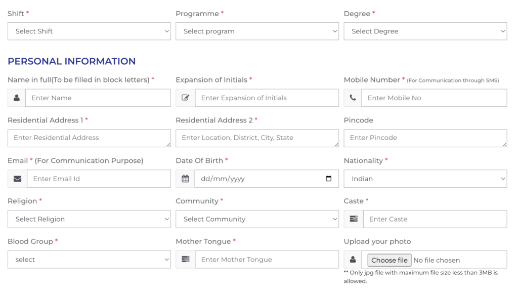 Siet College Application Form 2025 Courses and Fees Shift 1 2