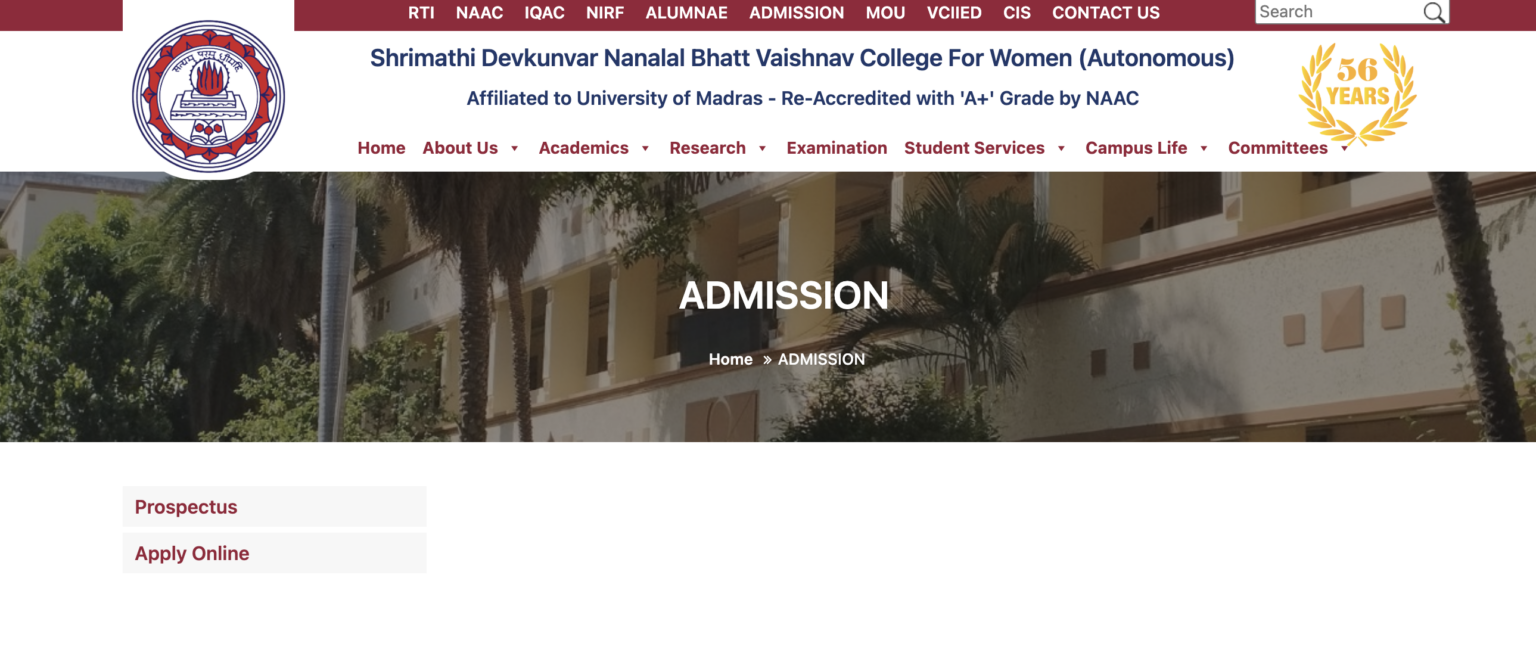 Sdnb Vaishnav College for Women Admission 2024 Fee Details