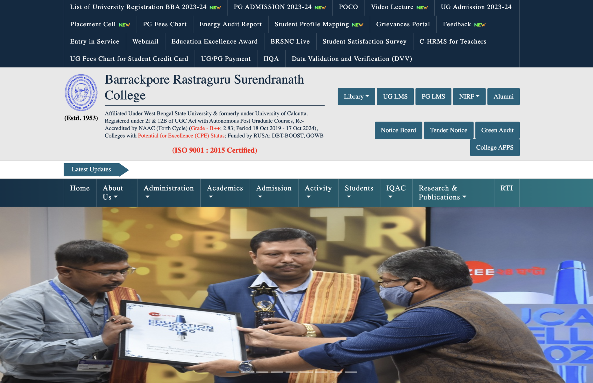 barrackpore surendranath college admission form 2024 last date