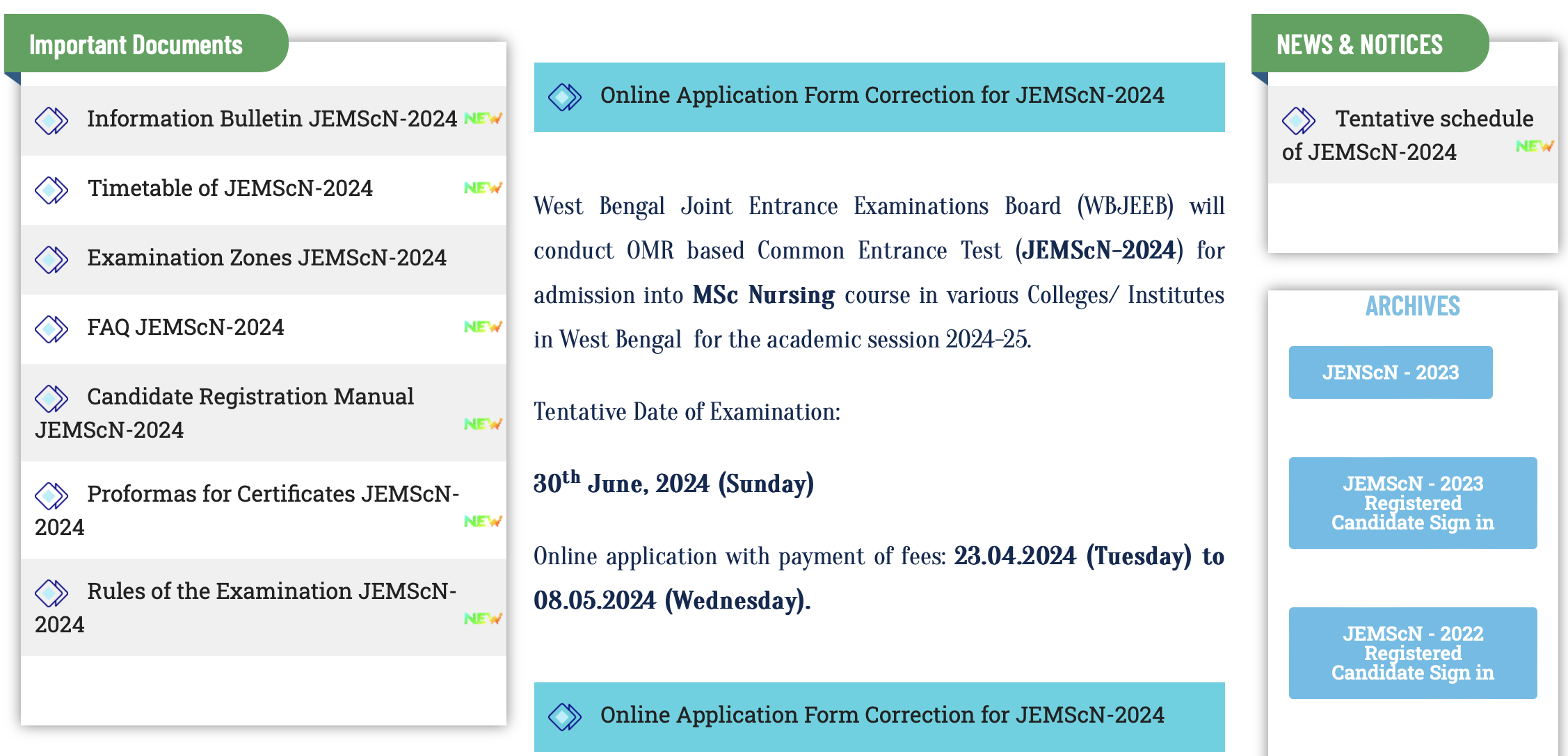 Wb Msc Nursing Exam Schedule Check