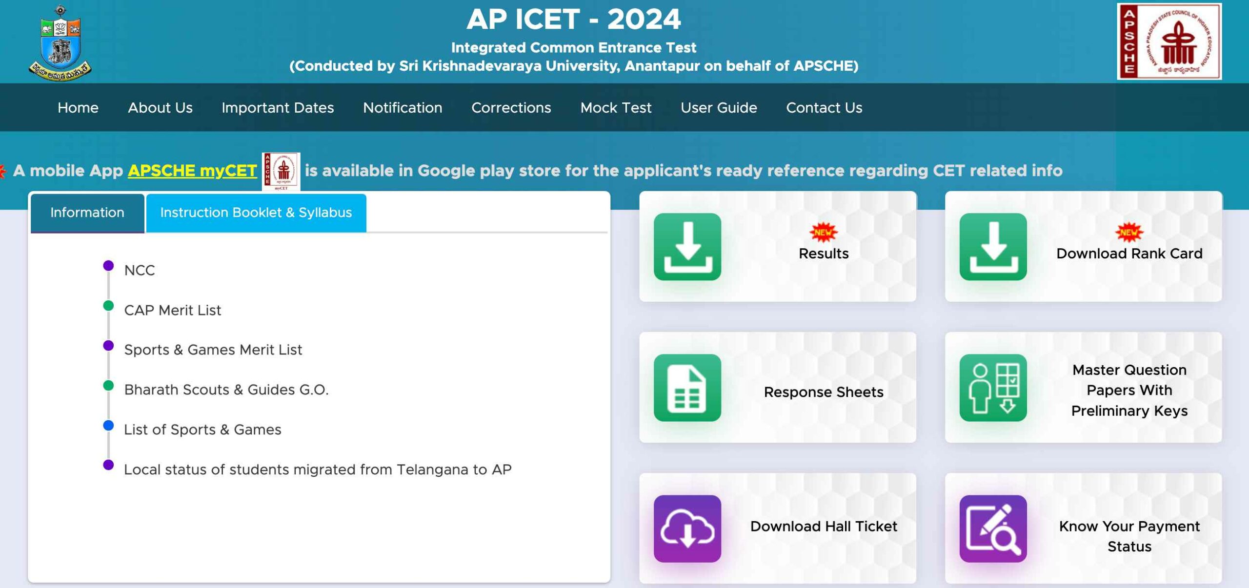 cets.apsche.ap.gov.in Ap icet Counselling Registration 2024, Dates