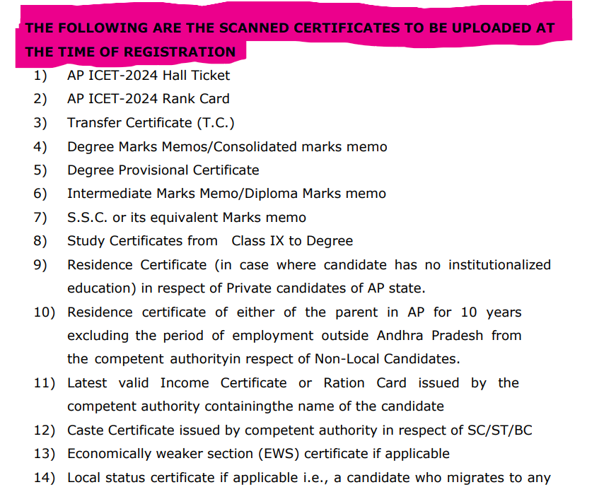 AP ICET 2024 II Phase Detailed Schedule 